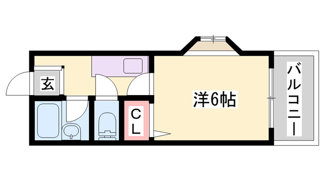 アイランド東今宿(1K/3階)の間取り写真