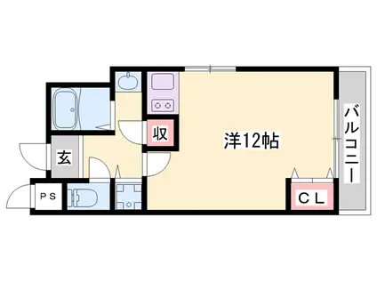 ウイングス神姫(ワンルーム/2階)の間取り写真