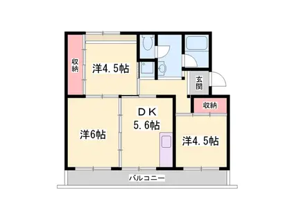 ビレッジハウス志染(3DK/5階)の間取り写真