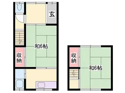 山陽電気鉄道網干線 山陽網干駅 徒歩17分 2階建 築66年(2K)の間取り写真
