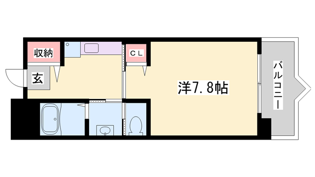 サニーガーデン(1K/4階)の間取り写真