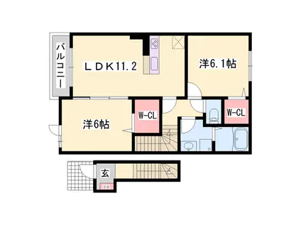 シュシュ(2LDK/2階)の間取り写真