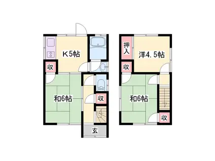 赤穂線 播州赤穂駅 徒歩19分 2階建 築51年(3K)の間取り写真