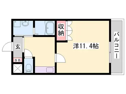 リヴィエール(1K/2階)の間取り写真