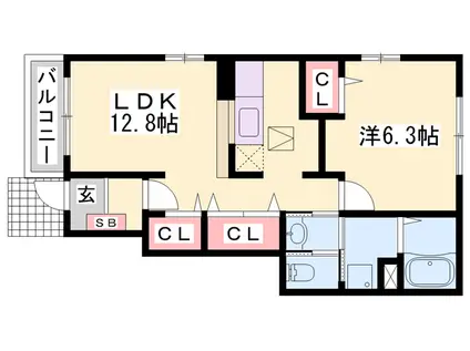 パストラルⅡ(1LDK/1階)の間取り写真