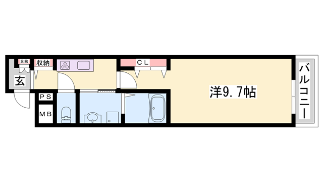 山陽電気鉄道本線 手柄駅 徒歩20分 3階建 築3年(1K/1階)の間取り写真