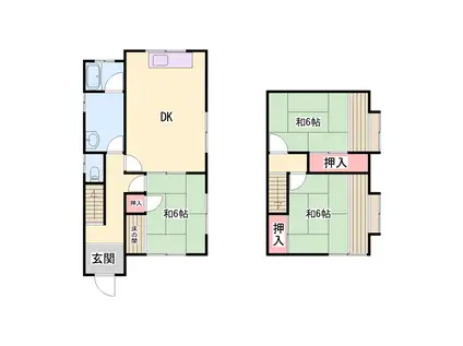 播但線 野里駅 徒歩25分 2階建 築50年(3DK)の間取り写真