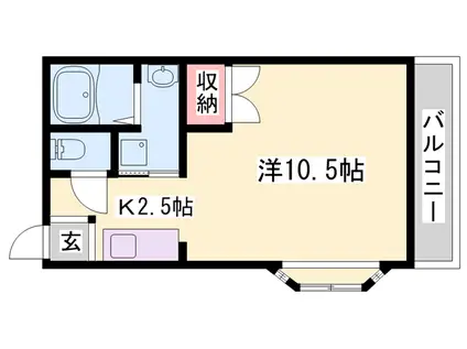 ハイネス花北(1K/2階)の間取り写真