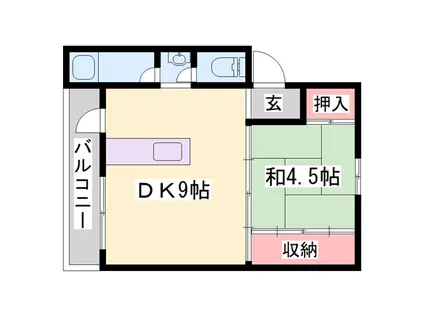 クレスト多可町 2棟(1DK/5階)の間取り写真
