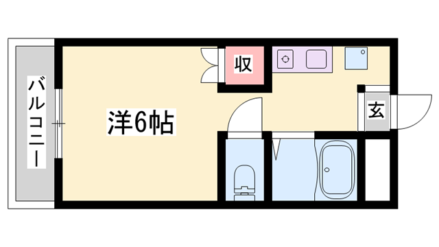 姫西ハイツ(ワンルーム/3階)の間取り写真