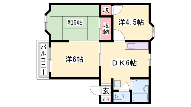 サンシティ高山(3DK/2階)の間取り写真