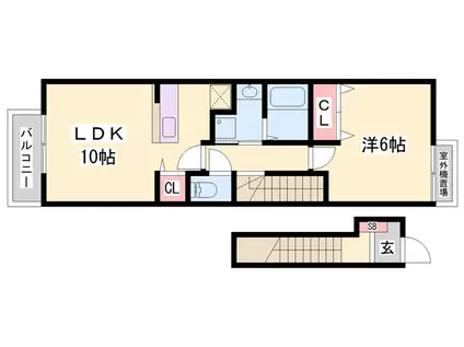 オールウェイズ翔(1LDK/2階)の間取り写真