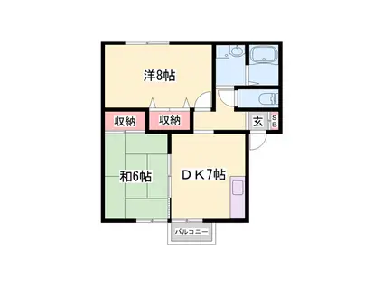 リバーサイド田渕(2DK/2階)の間取り写真