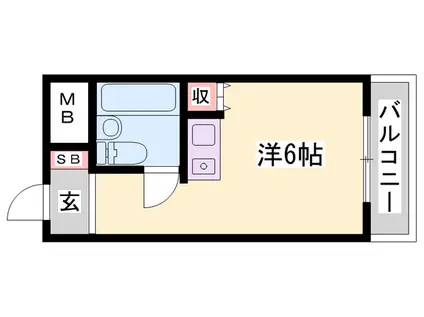 デアリックス広畑(ワンルーム/3階)の間取り写真