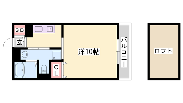 リトルガーデン(1K/2階)の間取り写真