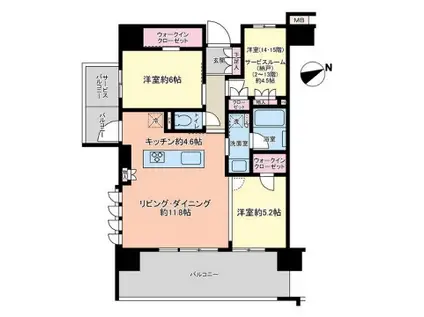 レーベン姫路本町(3LDK/14階)の間取り写真