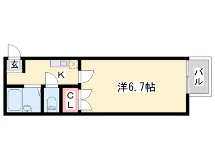 キャトルセゾン福崎(1K/2階)の間取り写真