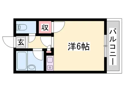 ラ・ポール中津(ワンルーム/2階)の間取り写真