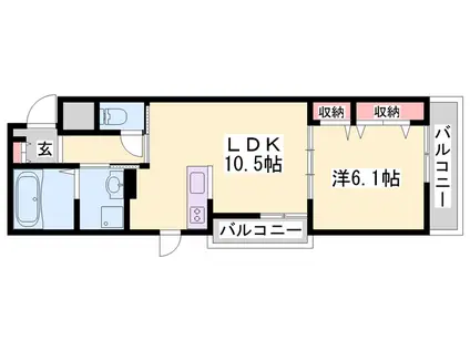 アルファポレールⅡ(1LDK/2階)の間取り写真