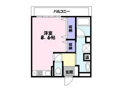 シャトー三和南車崎(ワンルーム/4階)の間取り写真