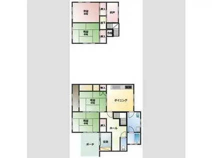 姫新線 余部駅 徒歩38分 2階建 築44年(4DK)の間取り写真