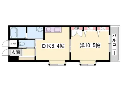 リッチ・キャッスルⅠ(1DK/4階)の間取り写真