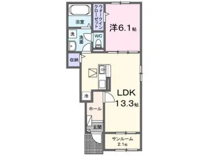 カミーノ オタンタトレ Ⅱ(1LDK/1階)の間取り写真