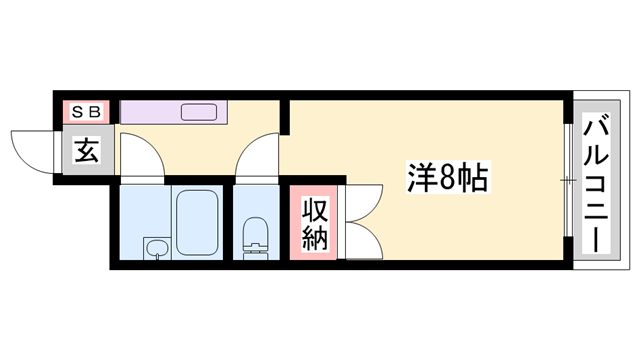 ロッキーコート太子(1K/3階)の間取り写真