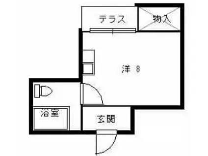 フレッシュコーエイ(ワンルーム/1階)の間取り写真