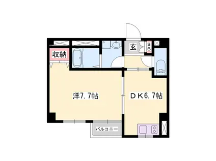 サンワプラザ福崎S(1DK/2階)の間取り写真