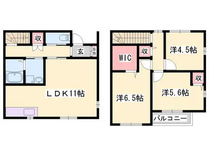 メゾンメルベーユ(3LDK/1階)の間取り写真