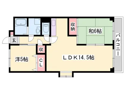 フォレスト壱番館(2LDK/1階)の間取り写真
