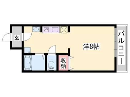 神戸電鉄粟生線 志染駅 徒歩5分 2階建 築19年(1K/1階)の間取り写真