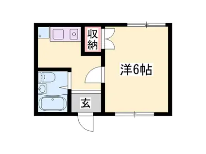 コーポイノウエ(1K/2階)の間取り写真