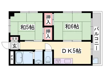 メゾン門田(2DK/3階)の間取り写真