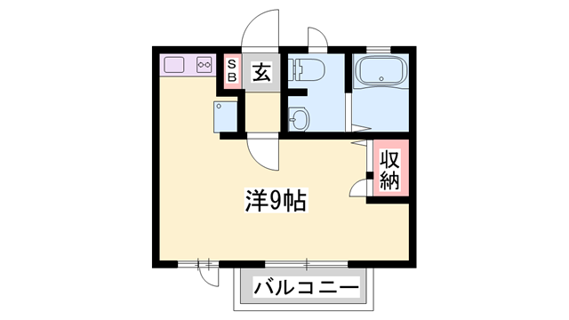 サンテラス光大寺(ワンルーム/1階)の間取り写真