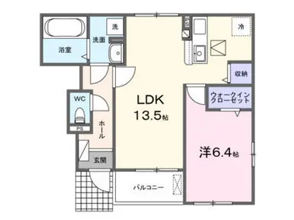 ブリランテ クアトロ(1LDK/1階)の間取り写真