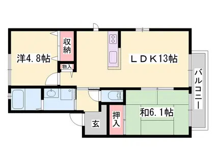 メゾンファミーユ(2LDK/2階)の間取り写真