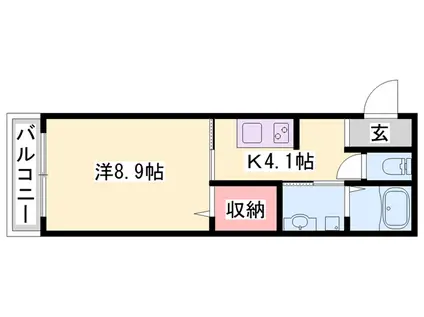 グランドレイク東条(1K/2階)の間取り写真