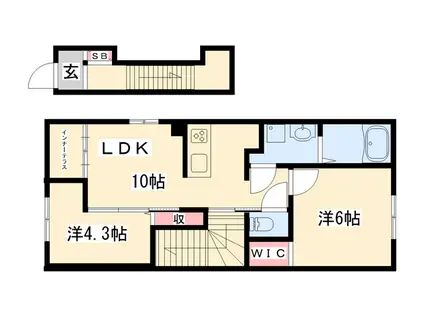 ファミーユ(2LDK/2階)の間取り写真