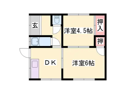 山陽本線 英賀保駅 徒歩15分 1階建 築50年(2DK)の間取り写真