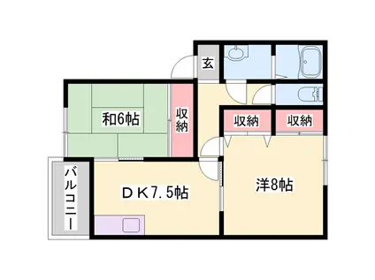 アゼリアⅡ(2DK/2階)の間取り写真