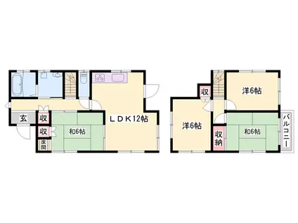 姫新線 本竜野駅 徒歩15分 2階建 築34年(4LDK)の間取り写真