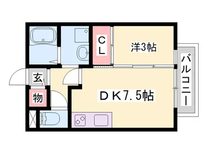 アバンセM(1DK/1階)の間取り写真