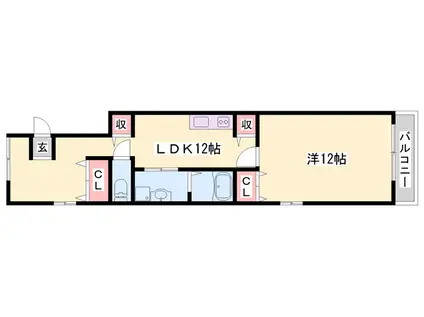 ファミリーマンション和田(1LDK/1階)の間取り写真