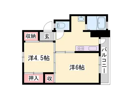 ビレッジハウス十王堂(2K/3階)の間取り写真