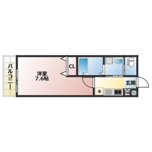 ALEGRIA姫路京口(1K/1階)の間取り写真