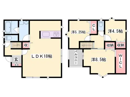 山陽電気鉄道網干線 山陽網干駅 徒歩12分 2階建 新築(3LDK)の間取り写真