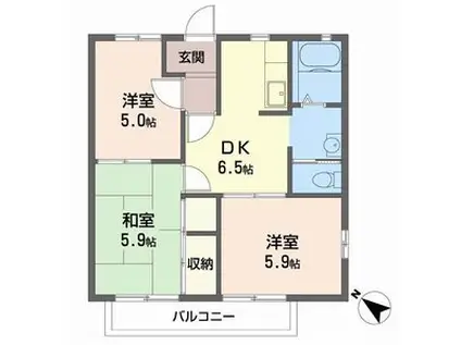 フレグランスH・M(3DK/2階)の間取り写真