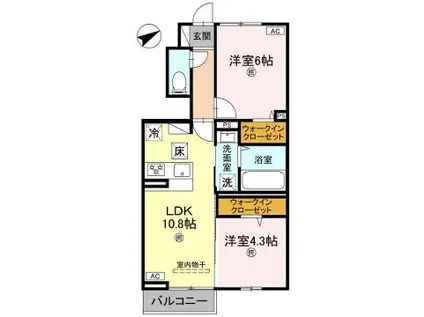 グランフェリーチェ(2LDK/1階)の間取り写真